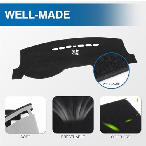 KUST Black Dash Cover for 2013-2020 Ford Fusion Non-Slip Dashboard Cover - Image 4