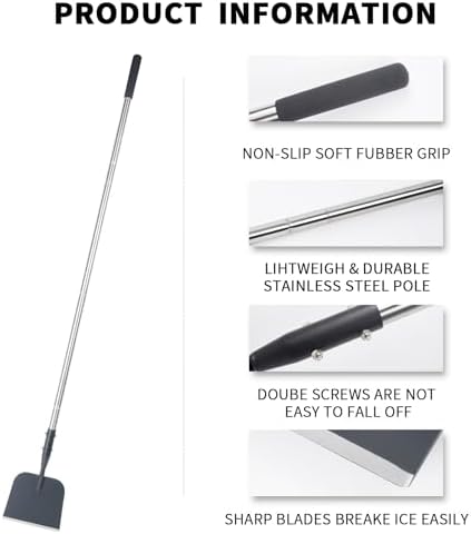 BARAYSTUS Flat Shovel with Adjustable Handle, 59 in Floor Scraper, Ice Scraper - Image 5