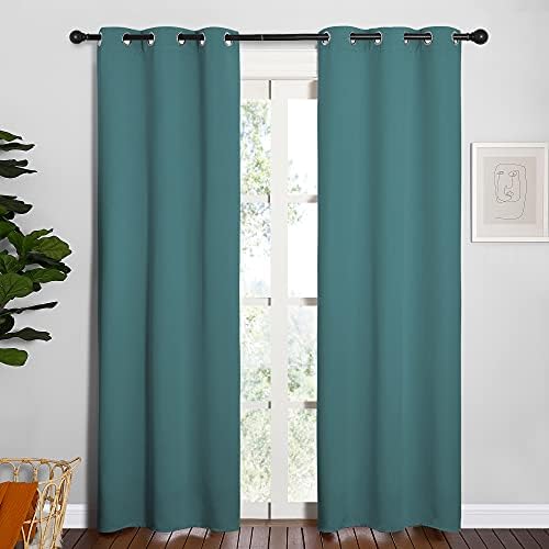 NICETOWN Window Curtain Panels, 1 Pair, 34 by 84-inch, Sea Teal by NICETOWN