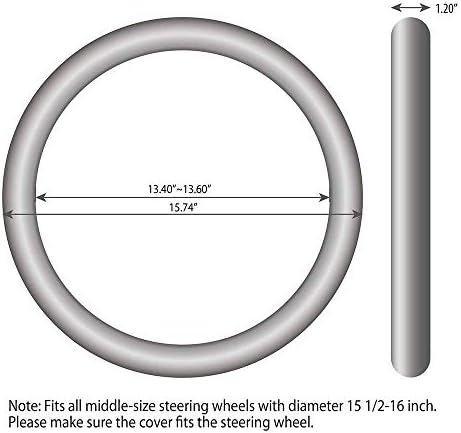 Elantrip Steering Wheel Cover Leather 15 1/2 to 16 inch Universal Large Soft - Image 6