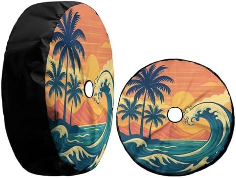 Tropical Summer Wave Spare Tire Cover - Image 2