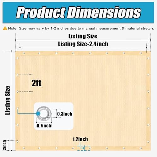 Amagenix Sun Shade Cloth Privacy Screen - Image 3