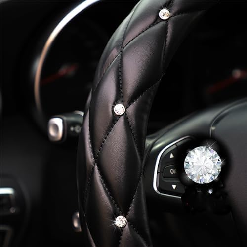YOGURTCK Diamond Soft Leather Anti-Slip Steering Wheel Cover - Image 4