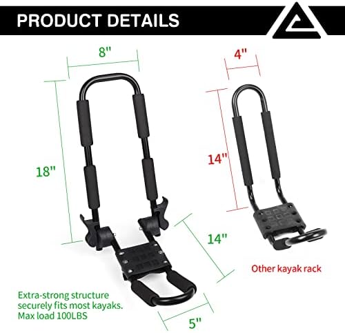 Leader Accessories Folding Kayak Roof Rack 4 PCS - Image 3