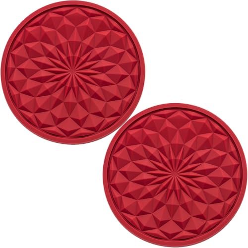 2 Pack Silicone Car Cup Holder Coaster – 2.75 Inch Non-Slip Drink Mat, by MEAJOO