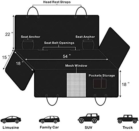 Femuar Dog Car Seat Cover, Waterproof Nonslip Pet Seat Cover - Image 5