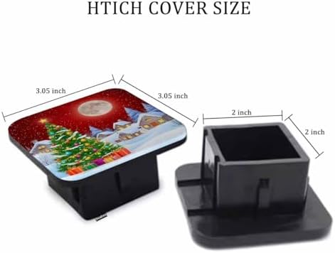 Trailer Hitch Cover 2 Inch Christmas, Christmas Trees Snowy Winter Heavy-Duty - Image 2