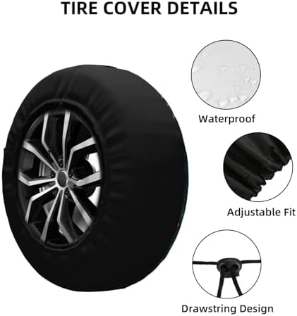 Spare Tire Cover Frog Watching Night Sky Wheel Tire Cover Waterproof Sun - Image 3