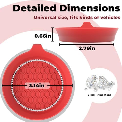 2 PCS Car Cup Coasters, Bling Cup Holder Coaster - Image 2