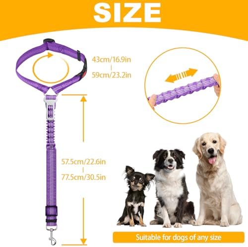2-Pack Dog Car Seat Belt, 3-in-1 Headrest-Mounted Dog Seatbelt - Image 2