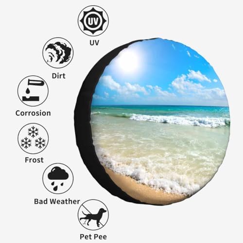 Sunny Beach Spare Tire Cover 15 inch Wheel Beautiful Beach Protectors - Image 4
