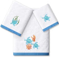 Peryiter 3 Pack Sea Turtle Decorative Bath Towel Set by Peryiter