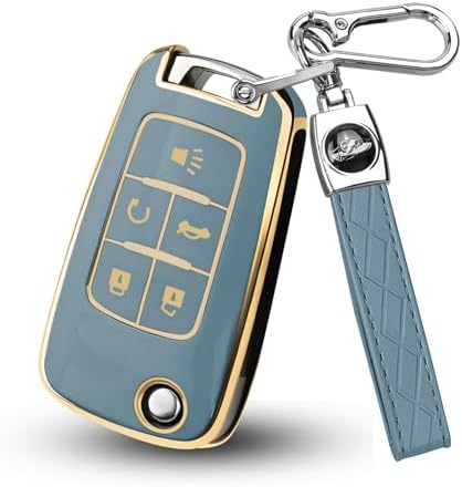 for Chevy Key Fob Cover, Premium Soft TPU Full Protection Key Cover by HEKBRYN