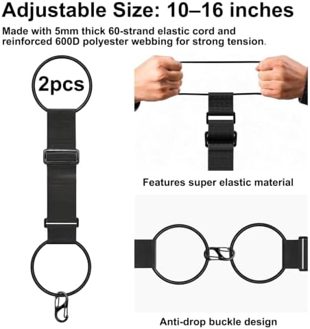 2 Pack Adjustable Luggage Connector Straps - Image 2