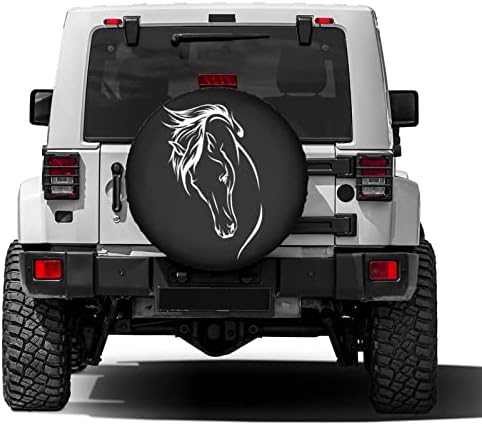 Horse Head Spare Tire Cover Dust-Proof Wheel Tire Cover Fit Trailer, SUV and - Image 2