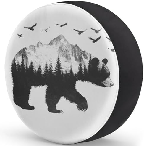 Rv Spare Tire Cover Wheel Mountain Bear Bird Tire Covers Wheel Protectors - Image 2