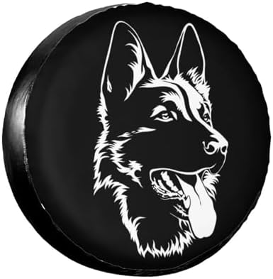 German Shepherd Dog Portrait Spare Tire Cover Waterproof Dust-Proof Tire Wheel by Ociovan