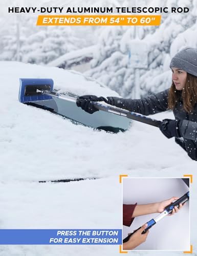 EcoNour 49" Snow Broom with Ice Scraper - Image 2