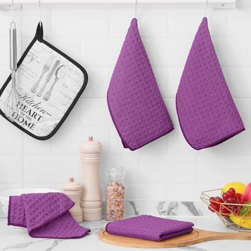 Homaxy Microfiber Waffle Weave Kitchen Dish Cloths, 8 Pack - Image 5