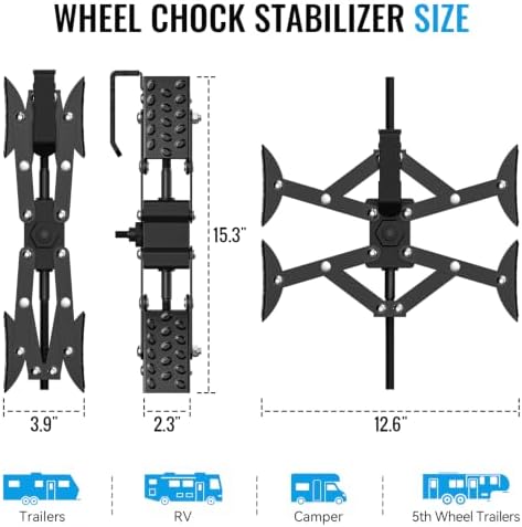 RV Wheel Stabilizer, X Shape Wheel Chocks Designed to Prevent Tire Wobble - Image 2