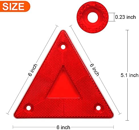 Enjoyist 6-Pack Red Safety Reflector Warning Sign, Slow Moving Vehicle Triangle - Image 2