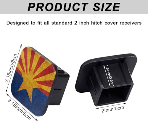 2 Inch Retro Arizona State Flag Trailer Hitch Cover Rubber Receiver Tube Plug - Image 2