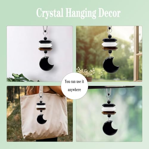 Crystal Hanging Car Charm, Moon Decor - Image 3