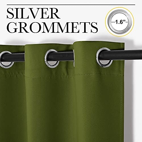 NICETOWN Olive Green Blackout Curtains 78 inches Length - Image 2