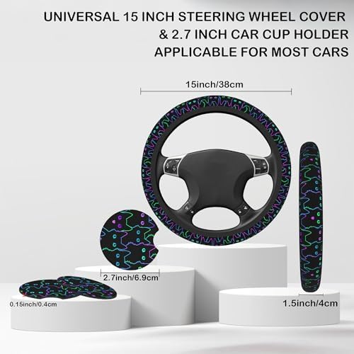 Neon Light Cat Steering Wheel Cover - Image 2