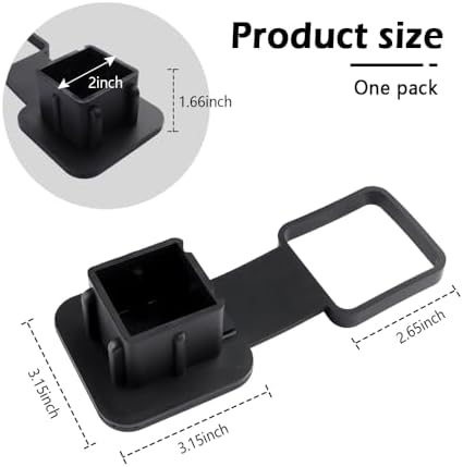Trailer Hitch Cover Fit 2 Inch ID Hitch Receiver, Rubber Tow Hitch Covers - Image 2