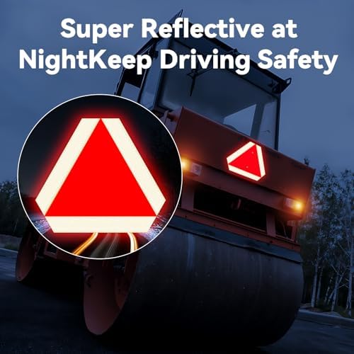 Slow Moving Vehicle Triangle Sign, Rust Free Aluminum, 40-mil Thick Reflective - Image 5