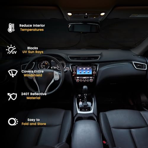 Windshield Sun Shade, Reflective Car Sunshade Blocks Heat, 57 x 31.5 in - Image 6