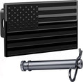 2.5" American Black Flag Metal Hitch Cover by AutoAccessores