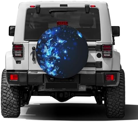 Fairytale Magical Blue Butterflies Spare Tire Cover Dust-Proof Wheel Tire Cover - Image 2