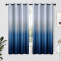 SimpleHome Ombre Gradient Blue White to Gray Curtains by SimpleHome