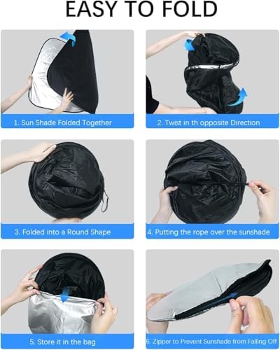 Foldable Front Windshield Sun Shade fit - Image 4