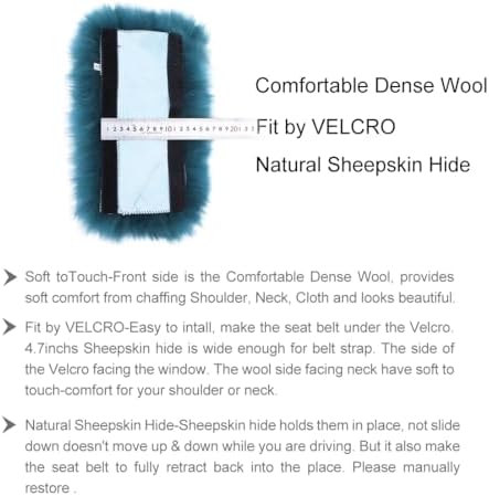 2 Pack Sheepskin Car Seat Belt Cover Pads | Long Wool Seatbelt Cushions - Image 5