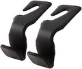 Headrest Hooks for Car, Back Seat Organizer Black Leather Hanger Holder Hook by AMVOYOA