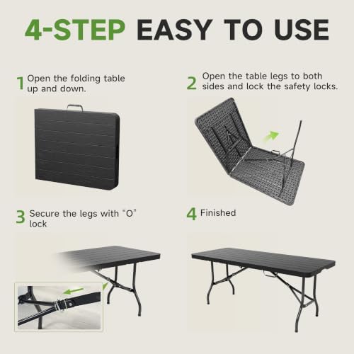 Heavy Duty Folding Table, Sturdy Portable Foldable Table - Image 7