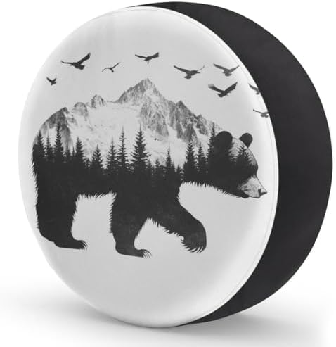 Rv Spare Tire Cover Wheel Mountain Bear Bird Tire Covers Wheel Protectors - Image 2