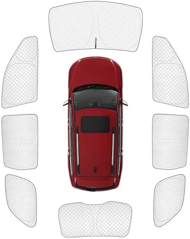 KMF 8pcs Sun Shades for Jeep Grand Cherokee 2011-2021 Accessories, Full Thicken by KMF