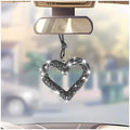 Mandark Crystal Rhinestone Heart Rearview Mirror Pendant, Light Black by Unknown