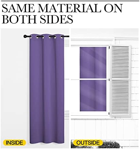 NICETOWN Lilac Purple Blackout Curtains 90" Long - Image 6