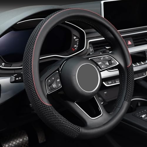KAFEEK Steering Wheel Cover, Cooling Ice Silk Leather, 15 Inch by KAFEEK
