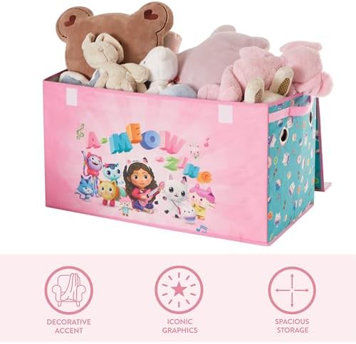 Idea Nuova Gabbys Dollhouse Large Collapsible Childrens Storage Trunk, Durable - Image 4