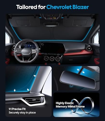 Wigoo for Chevrolet Blazer Windshield Sunshade, Custom Fit, Keeps Cool - Image 4