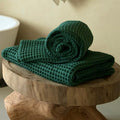 Luxury Organic Japanese Cotton Waffle Bath Towel | Thick, Quick Dry Bathroom by KOSMU