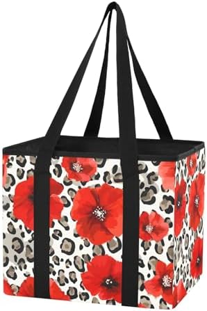 ALAZA Red Poppy Leopard Cheetah Car Trunk Organizer and Storage by ALAZA