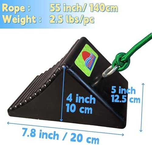 Goshen Sun- Heavy Duty Green Rubber Wheel Chocks - Image 2