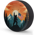 Bigfoot American Flag Spare Tire Cover Wheel Covers Protectors Waterproof by cfpolar